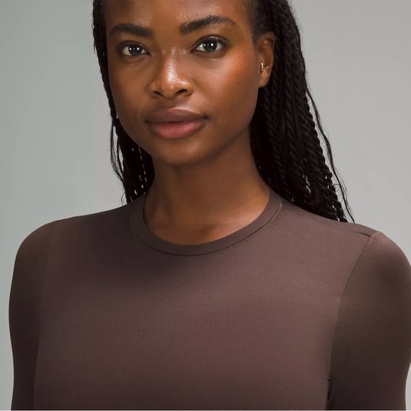 NWT Lululemon Wundermost Ultra-Soft Nulu Crewneck Long-Sleeve Shirt - Espresso - Picture 3 of 8